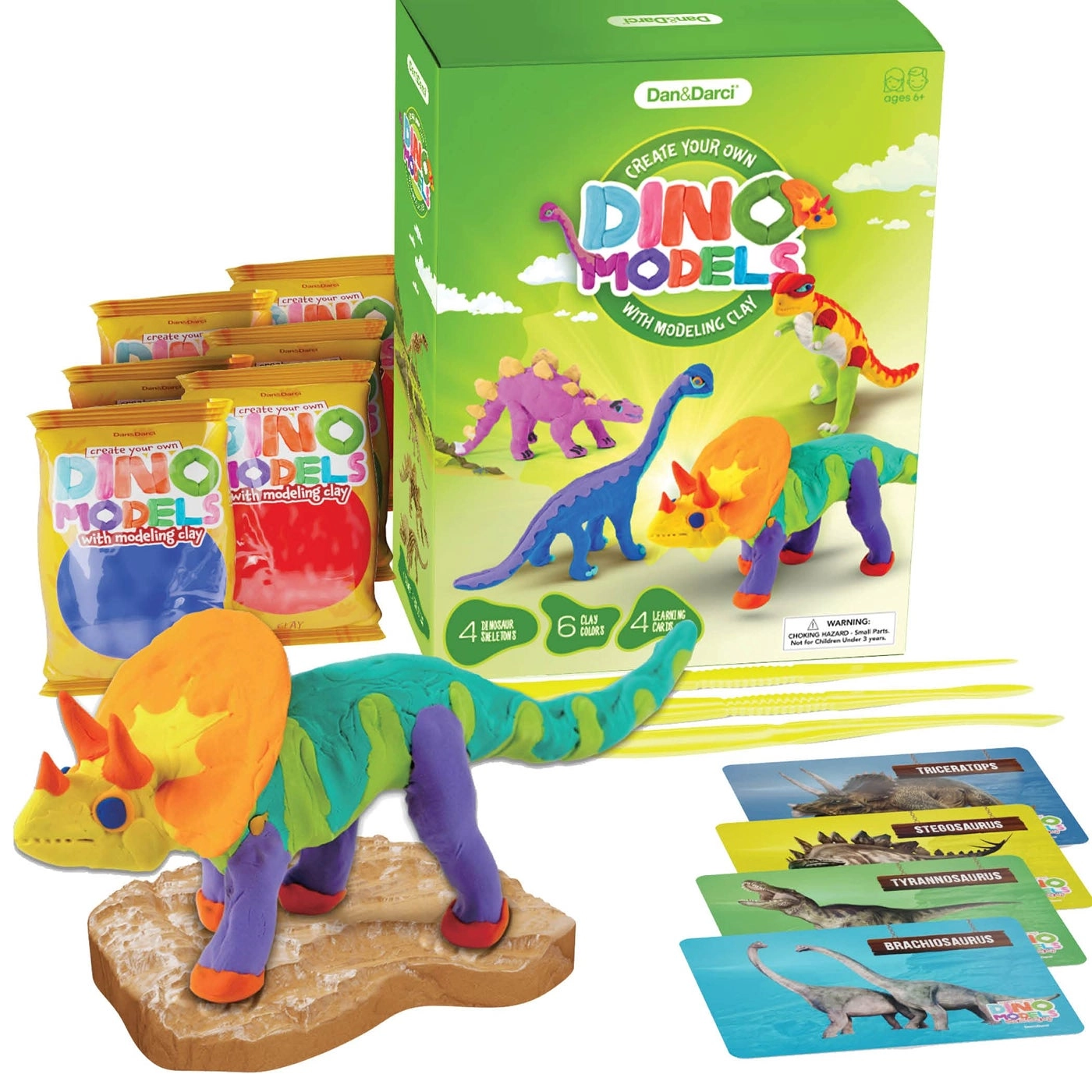 Dino Models Clay Craft Kit - 3+ years 4 pcs