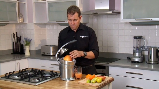 Citrus Press Pro - Brushed Stainless Steel Quadra-Fin juicing cone