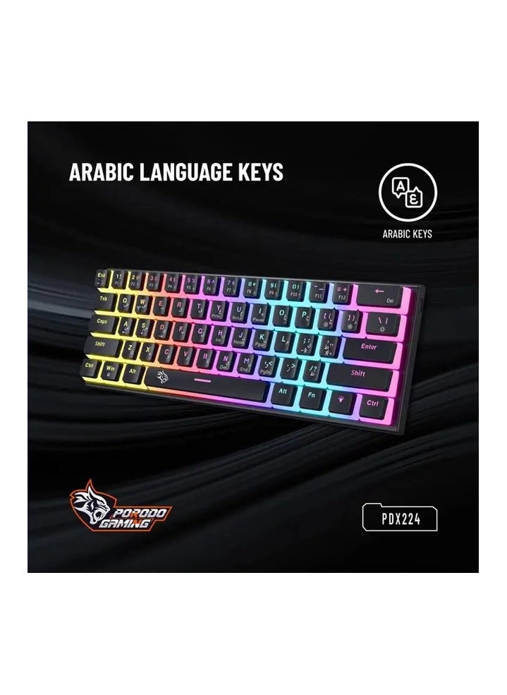 61 Keys Pudding Mechanical Keyboard - EN/AR Wired