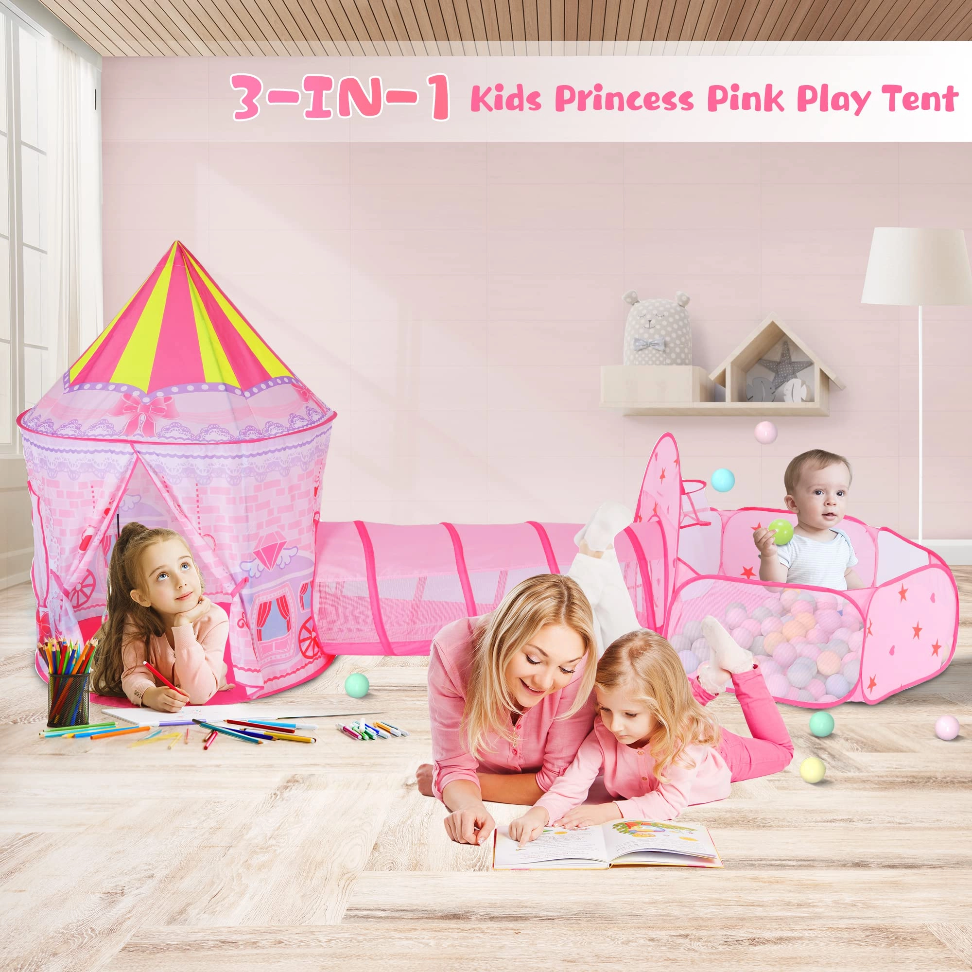 Space Ship Play Tent + Crawl Tunnel + Ball Pit