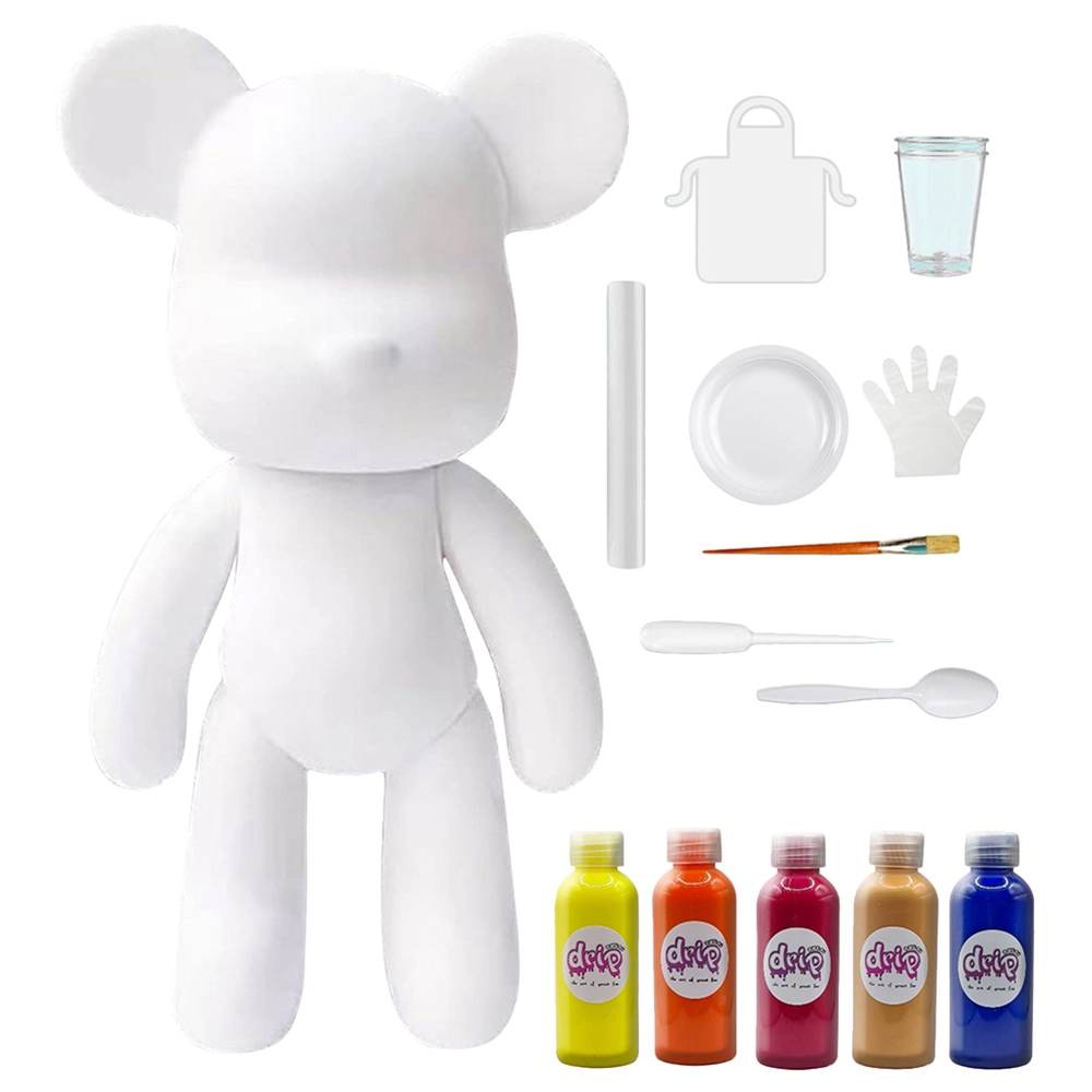 Dubai Drip Art DIY Fluid Painting Bear - Complete Craft Kit 33 cm