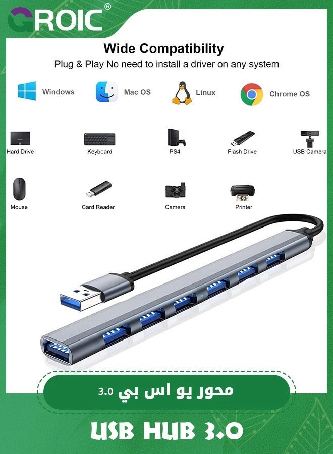 USB 3.0 Hub - 7 Port 5.3 Inch Cable