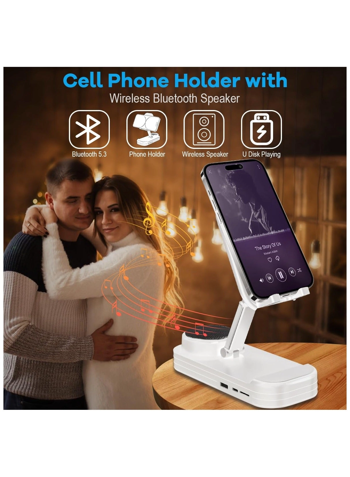 Cell Phone Stand with Bluetooth Speaker