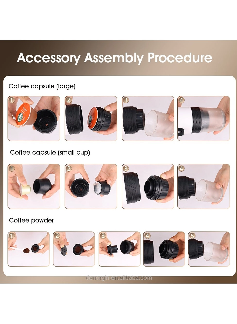 Portable Electric Self-Heating Espresso Machine - Car Mini Rechargeable Type-C USB