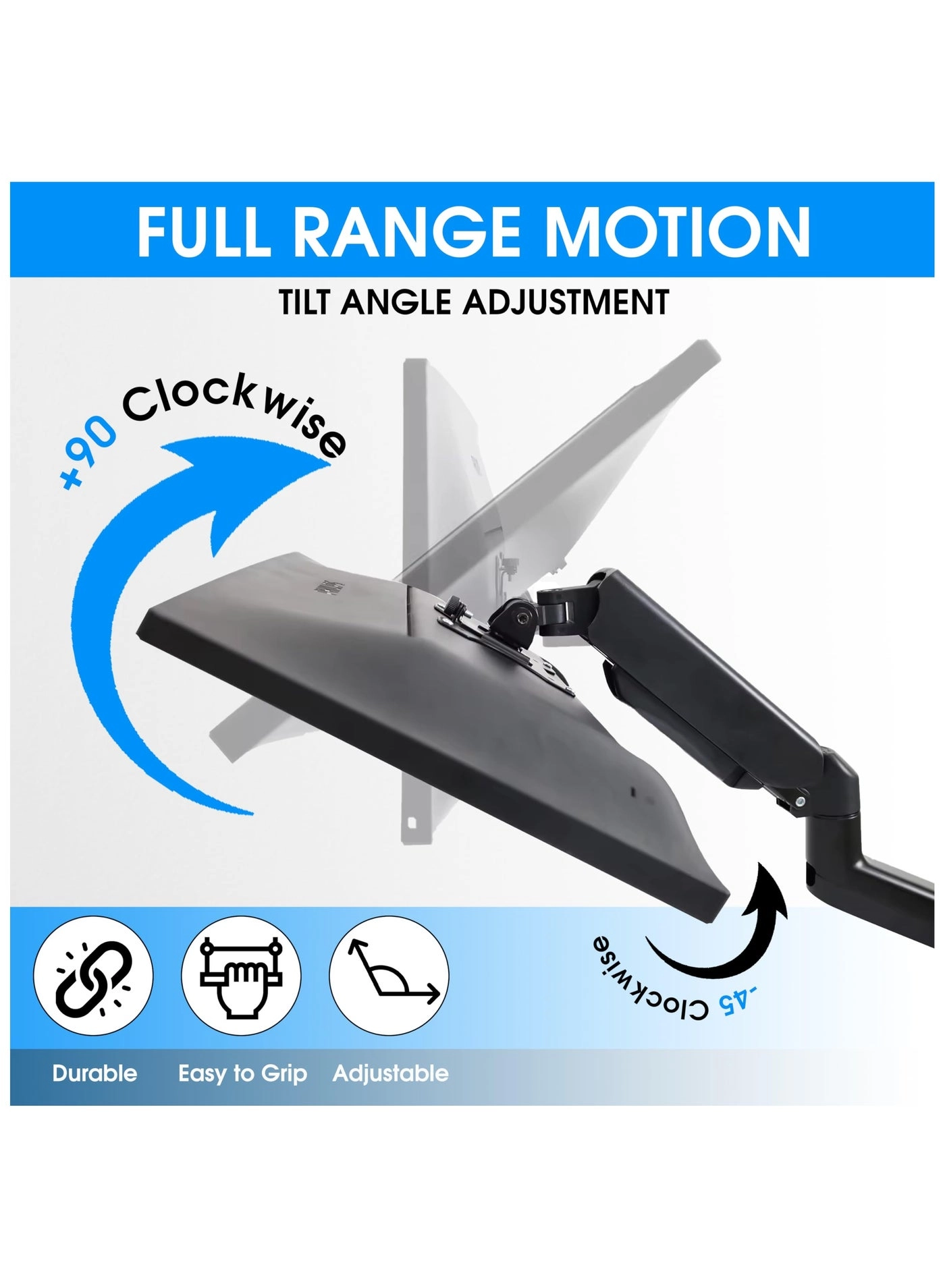 Monitor Mount Arm - Single 20 to 32 inches 75x75mm and 100x100mm
