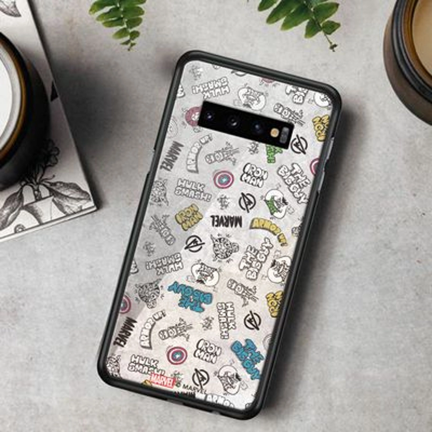 Avengers Cartoon Designs Back Case for Galaxy S10 Plus