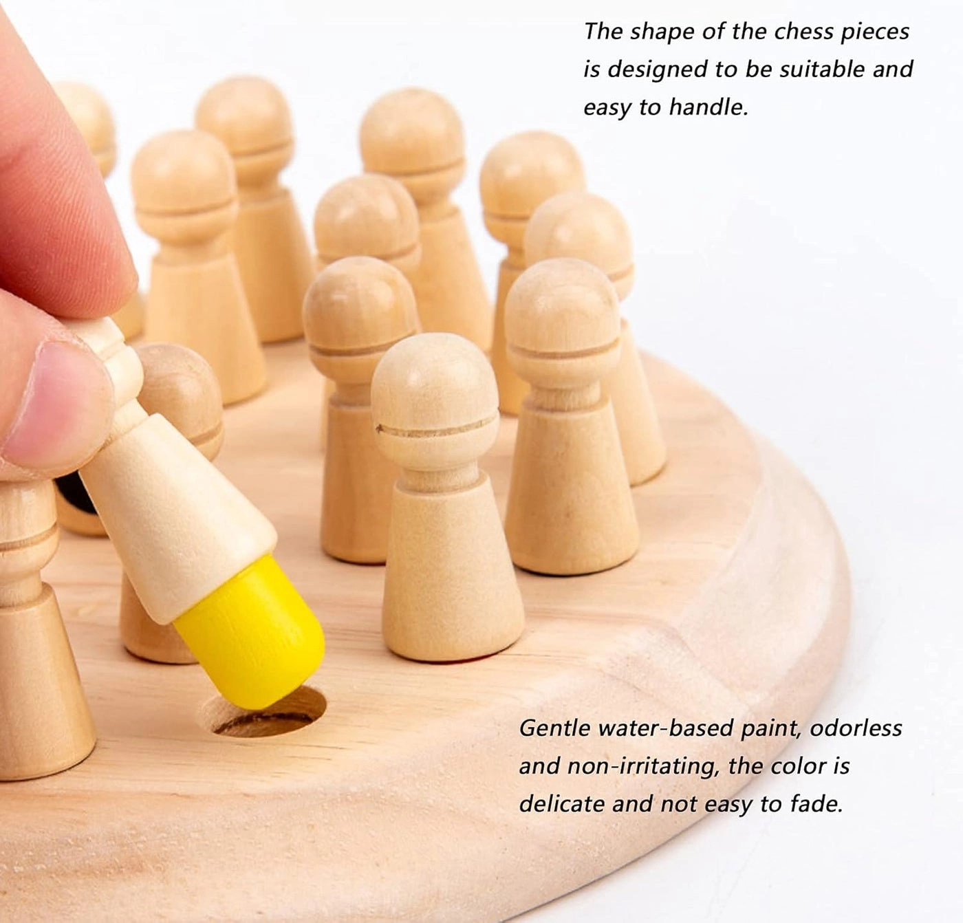 Matchstick Chess - Wooden Memory Match Organizer Storage Bag