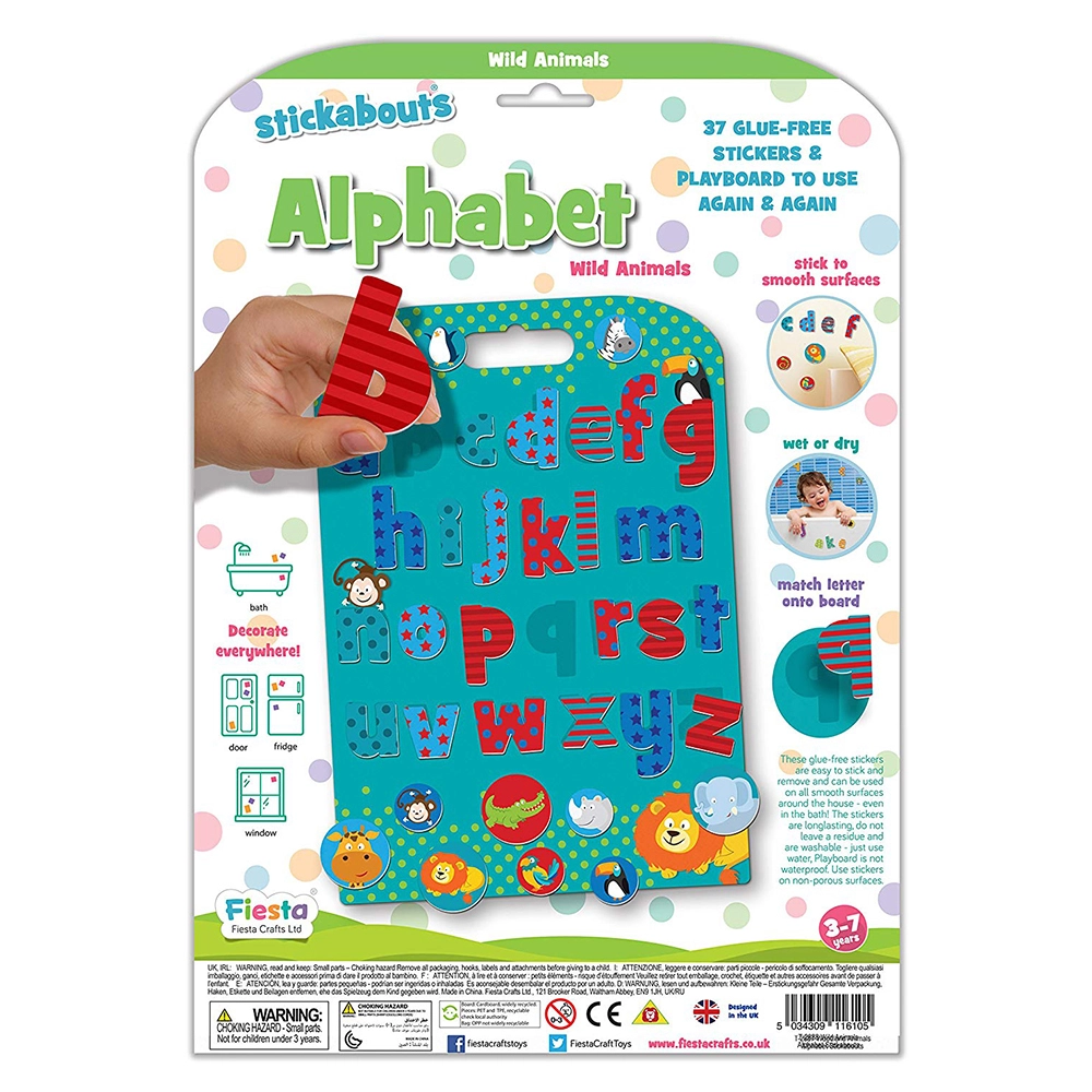 Wild Animals Alphabet Stickabouts - Suitable for 3 years & above 37pcs