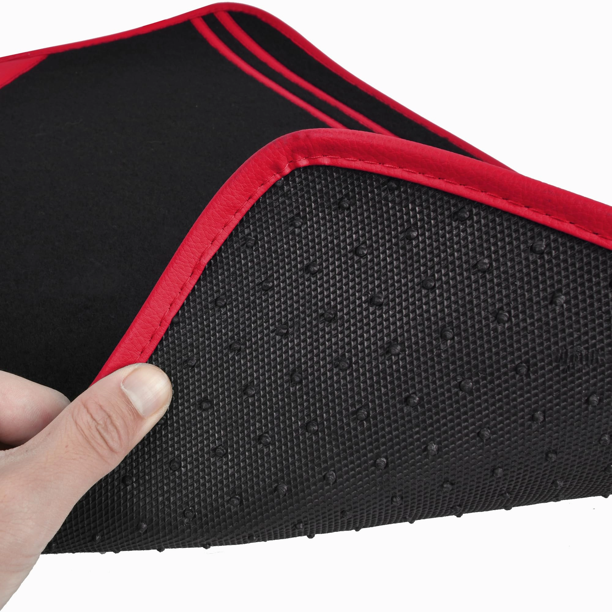 Faux Leather Car Mats - Blue Edge Universal Fit