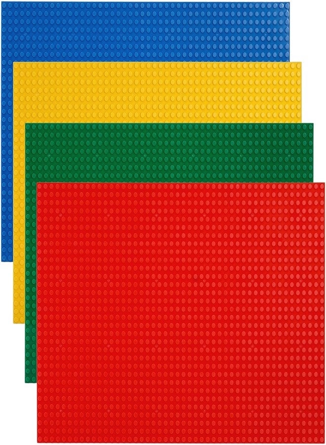 ZENFUN Baseplates - 4 pcs 10'' x 15'' Green Blue Red Yellow