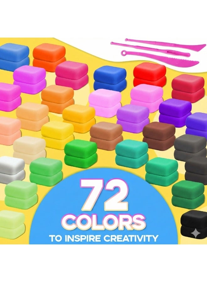 Super Light Air Dry Clay - 72 colors 3+ years