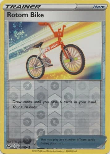 Pokémon Pokemon Rotom Bike 181/202 - English - Uncommon Reverse Holo + Toploader - Standard