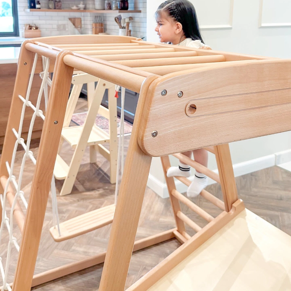 Natural Indoor Jungle Gym - 1 swing 1 slide
