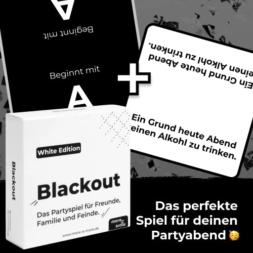 more is more Blackout - White Edition Party Game