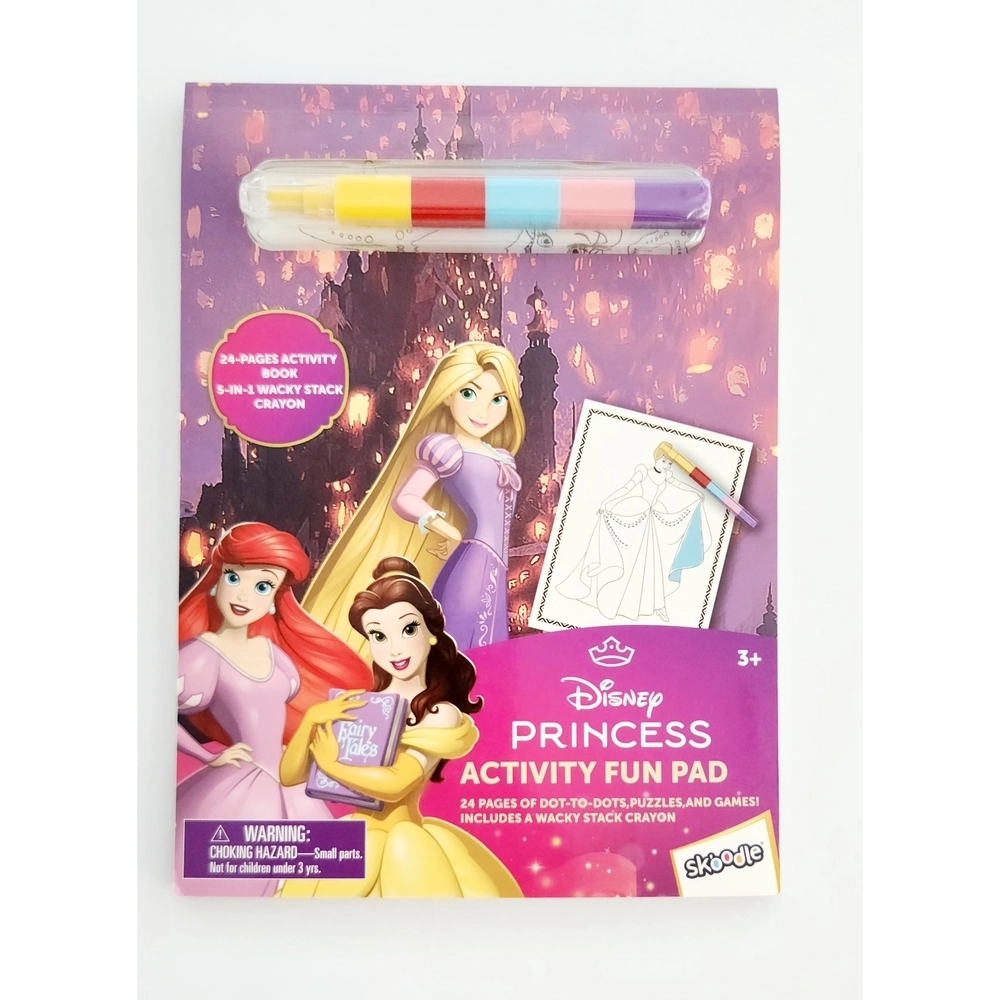 SKOODLES Disney Princess Activity Fun Pad - 5 in one wacky stack crayon