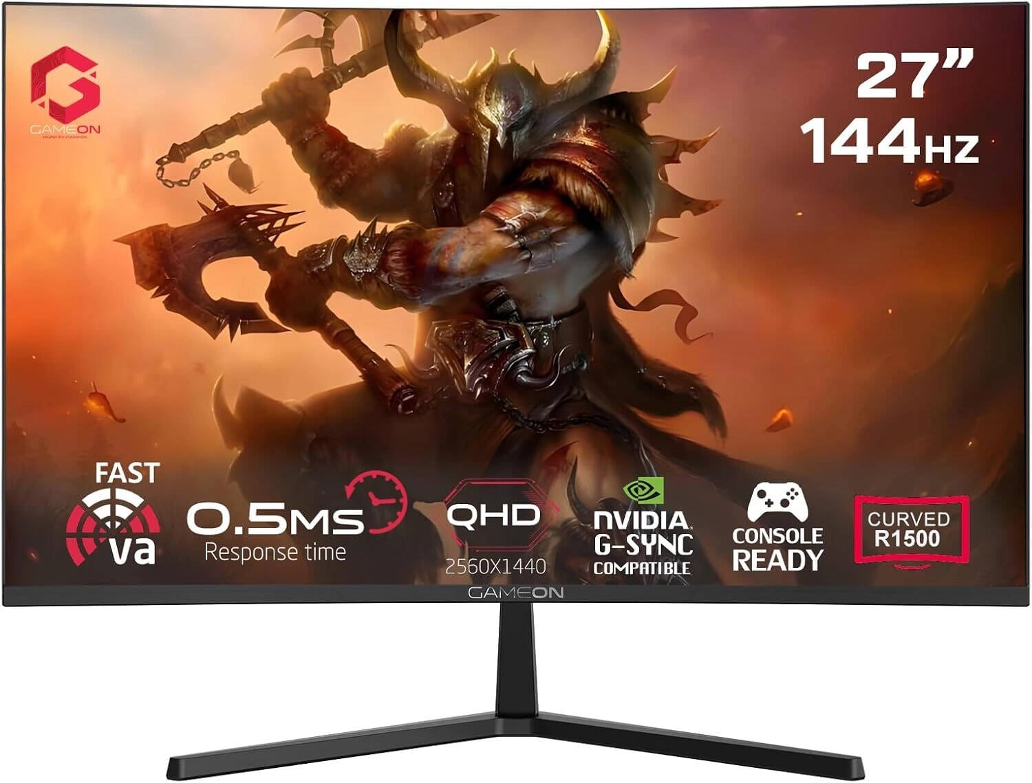 GameOn Curved Gaming Monitor GC27Q144VA - 27 Inch 2560x1440