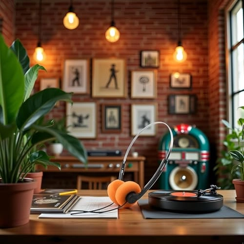 Retro Over-Ear Wired Headphone Set
