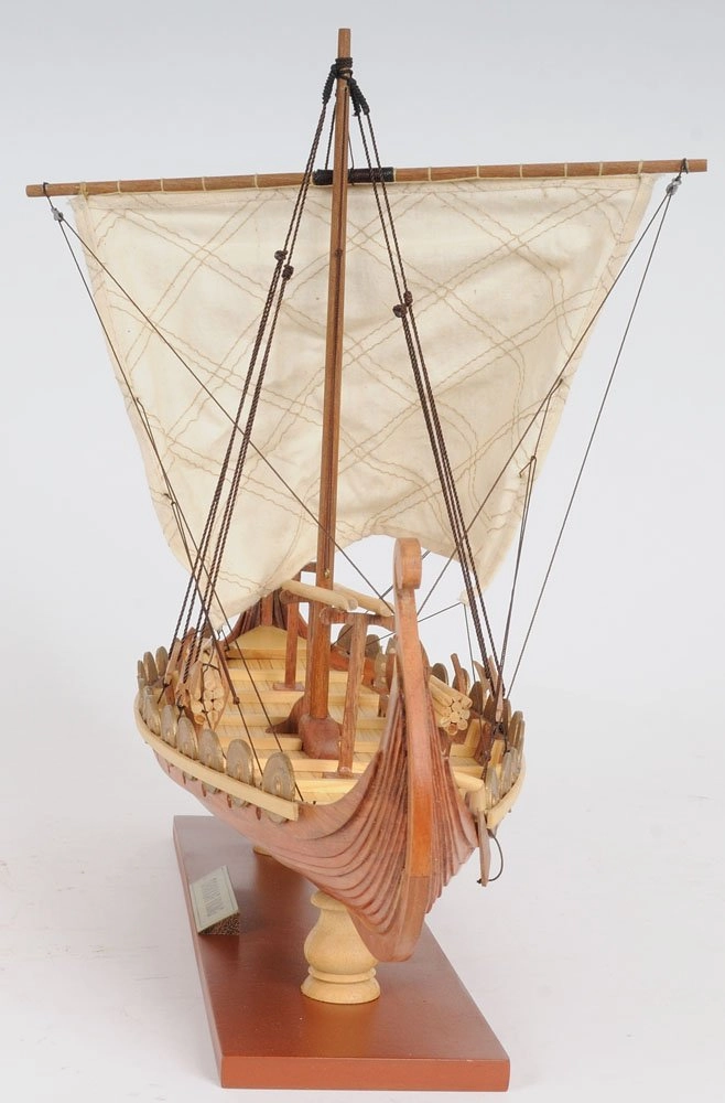 Drakkar Viking Small Boat Model - Fully Assembled Museum Quality 15.0L x 9.0W x 12.5H Inches