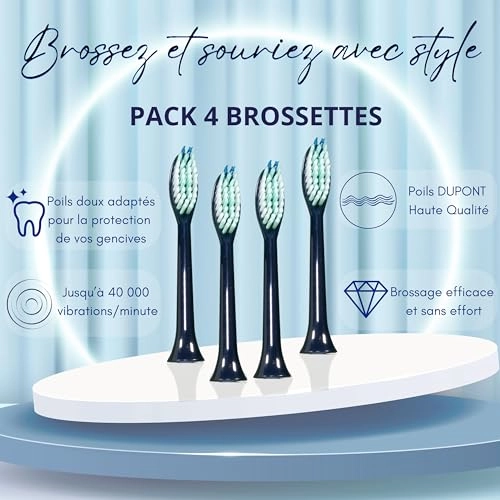 Replacement Brush Heads - Pack of 4 Blue Sonic