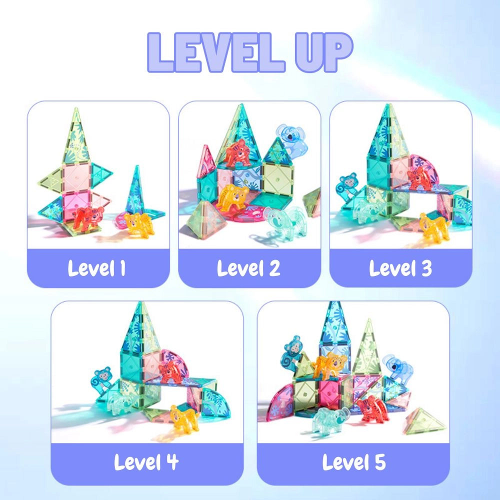 Colorful Magnetic Tiles - 40 pcs