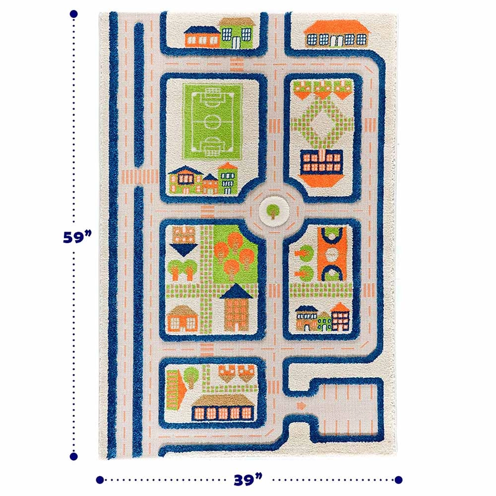 Traffic Design Educational 3D Carpet Playmat - Traffic Blue 12 months