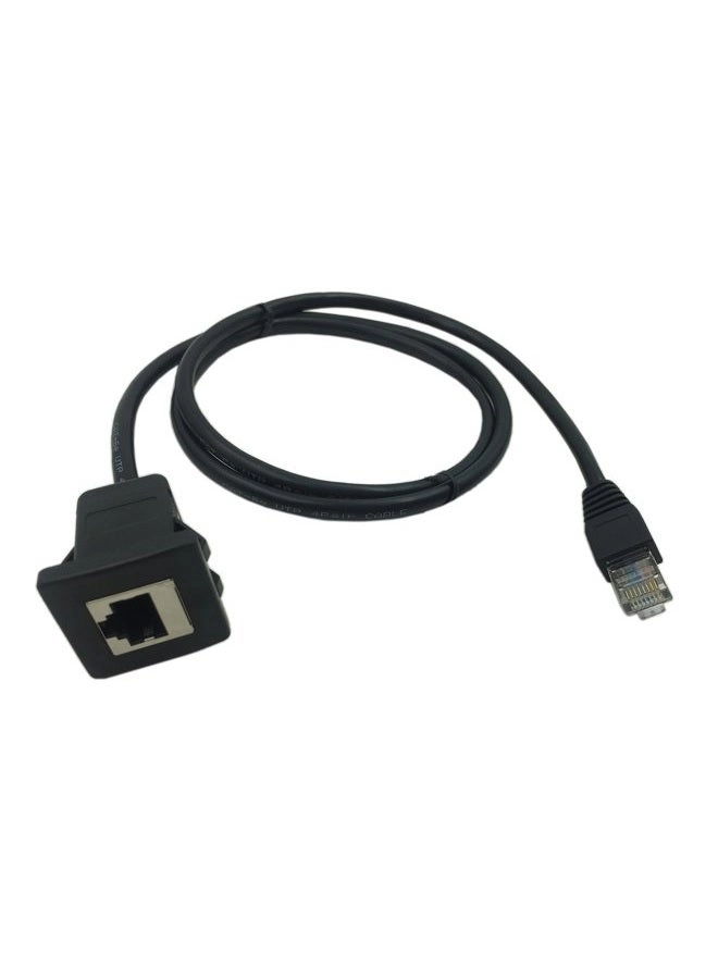 RJ45 Male to Female Cat 5e Panel Mount Cable - 1m