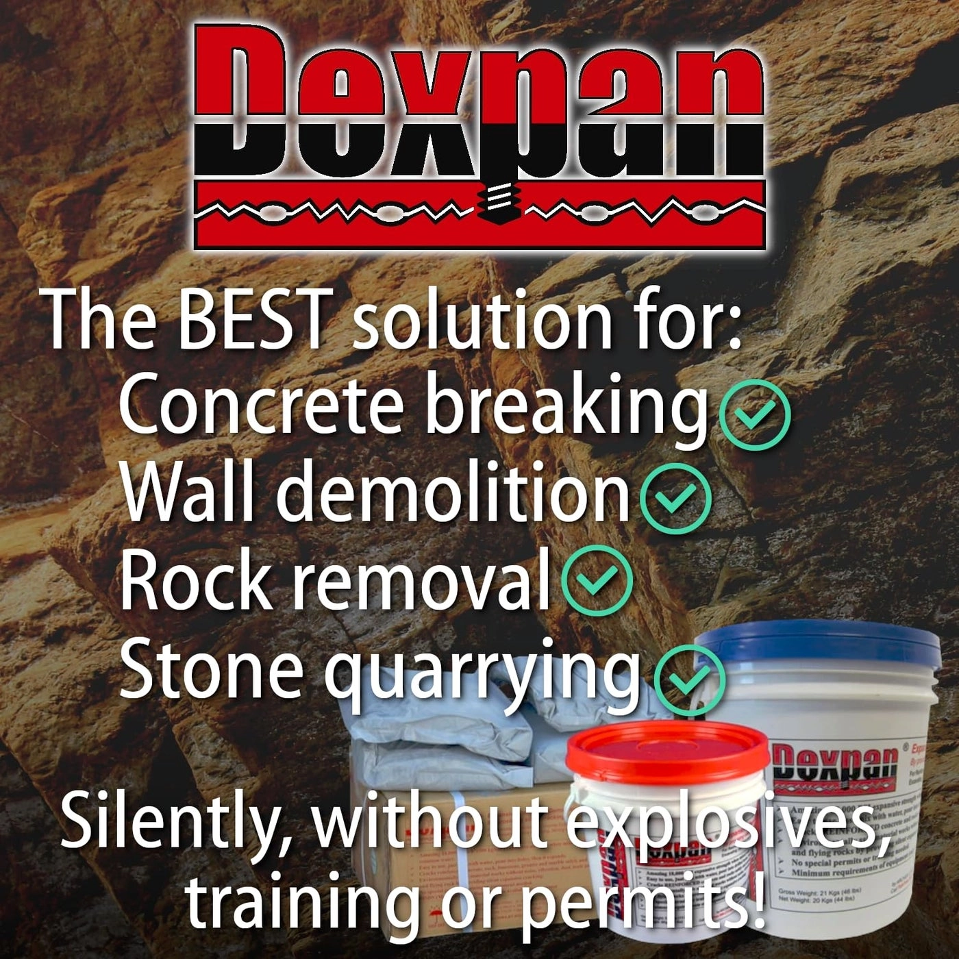 Expansive Demolition Grout - 11 Lb 77-104° F