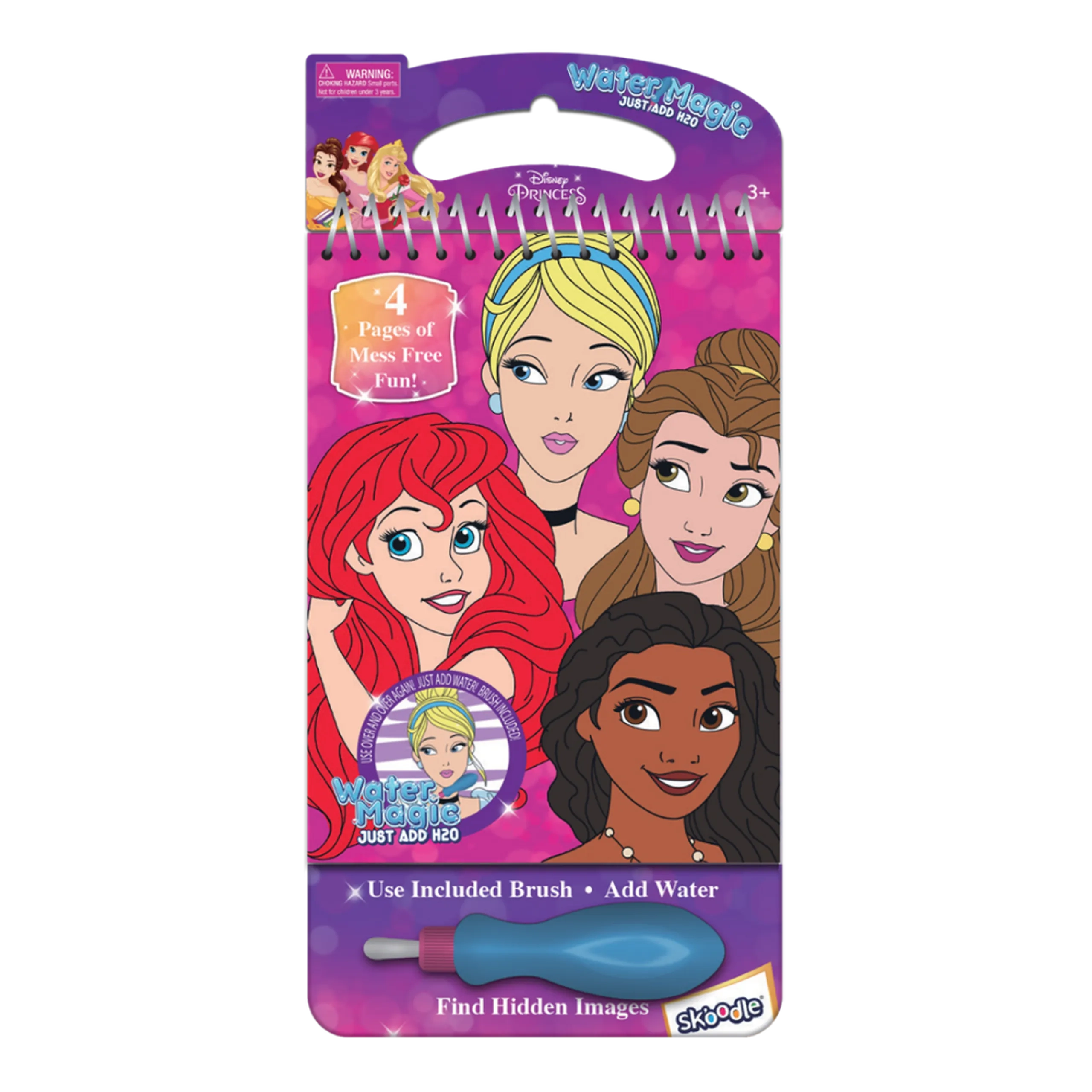 Disney Princess Water Magic Pad - 4 reusable reveal pages water brush