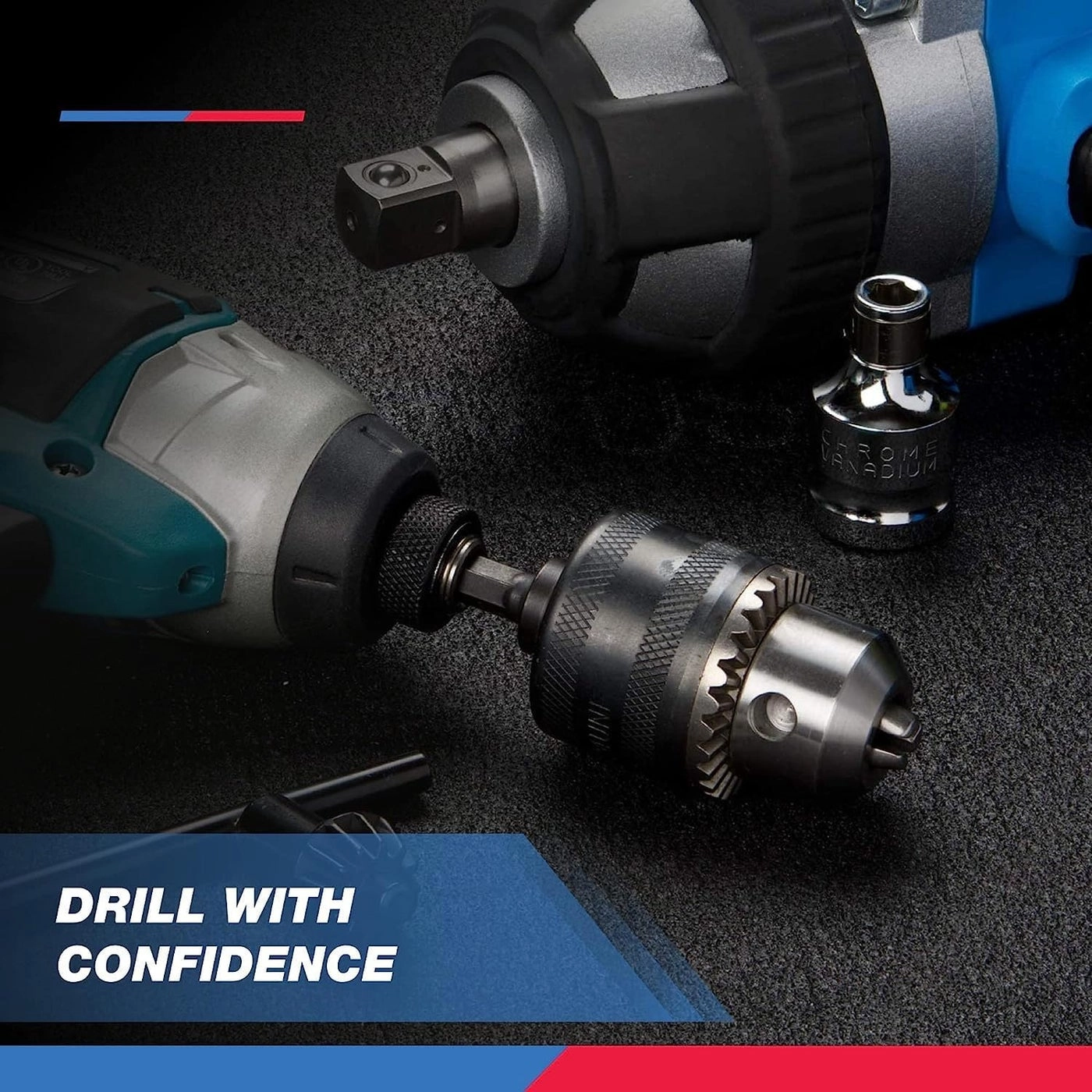 20754A - 3/8” Drill Chuck Adapter 1/4 Inch Quick Change Shank