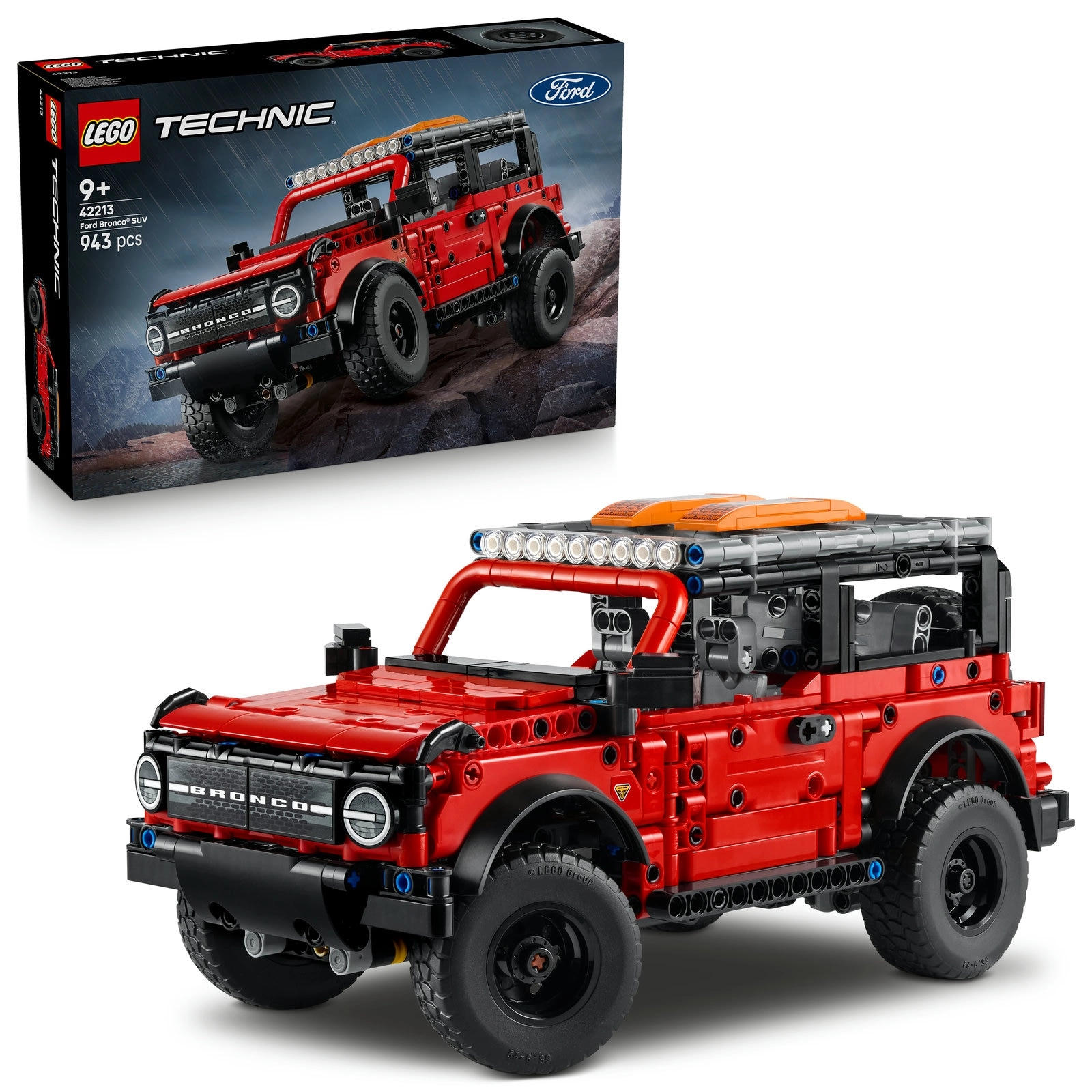 COLOR LAND CHILDRENS TOYS CENTER LLC Technic Ford Bronco SUV (42213) - V6 engine Red
