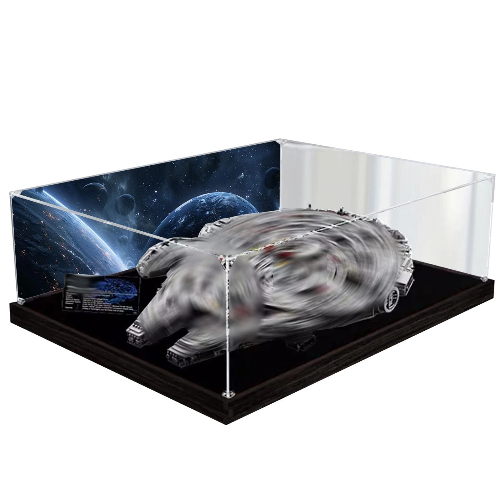 bodamaike Acrylic Display Case - 85 x 65 x 25 cm 3mm Acrylic Black Base