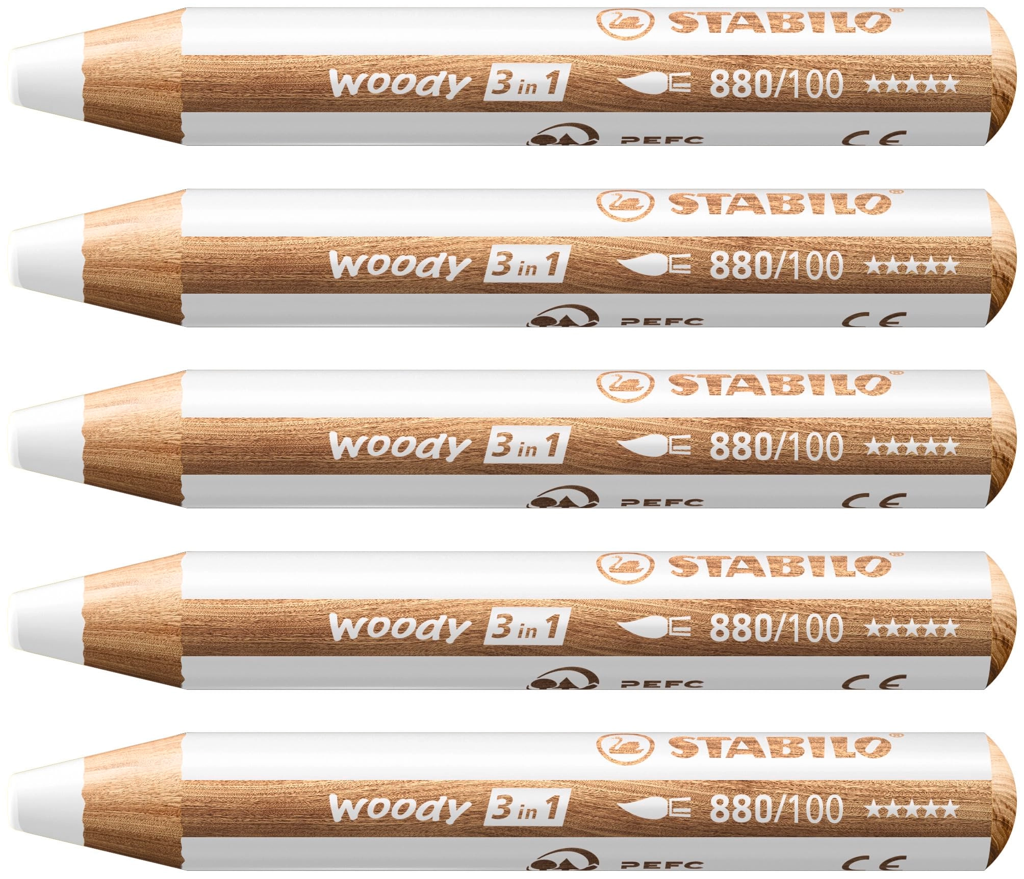 Stabilo woody 3 in 1 Crayon Pencils - 5 Pcs