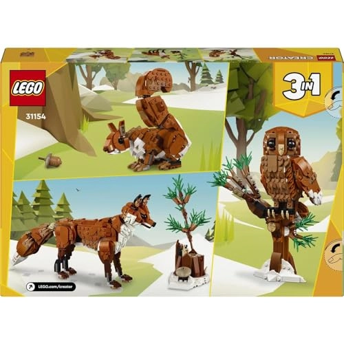 Creator 3in1 Forest Animals - Red Fox Owl Squirrel