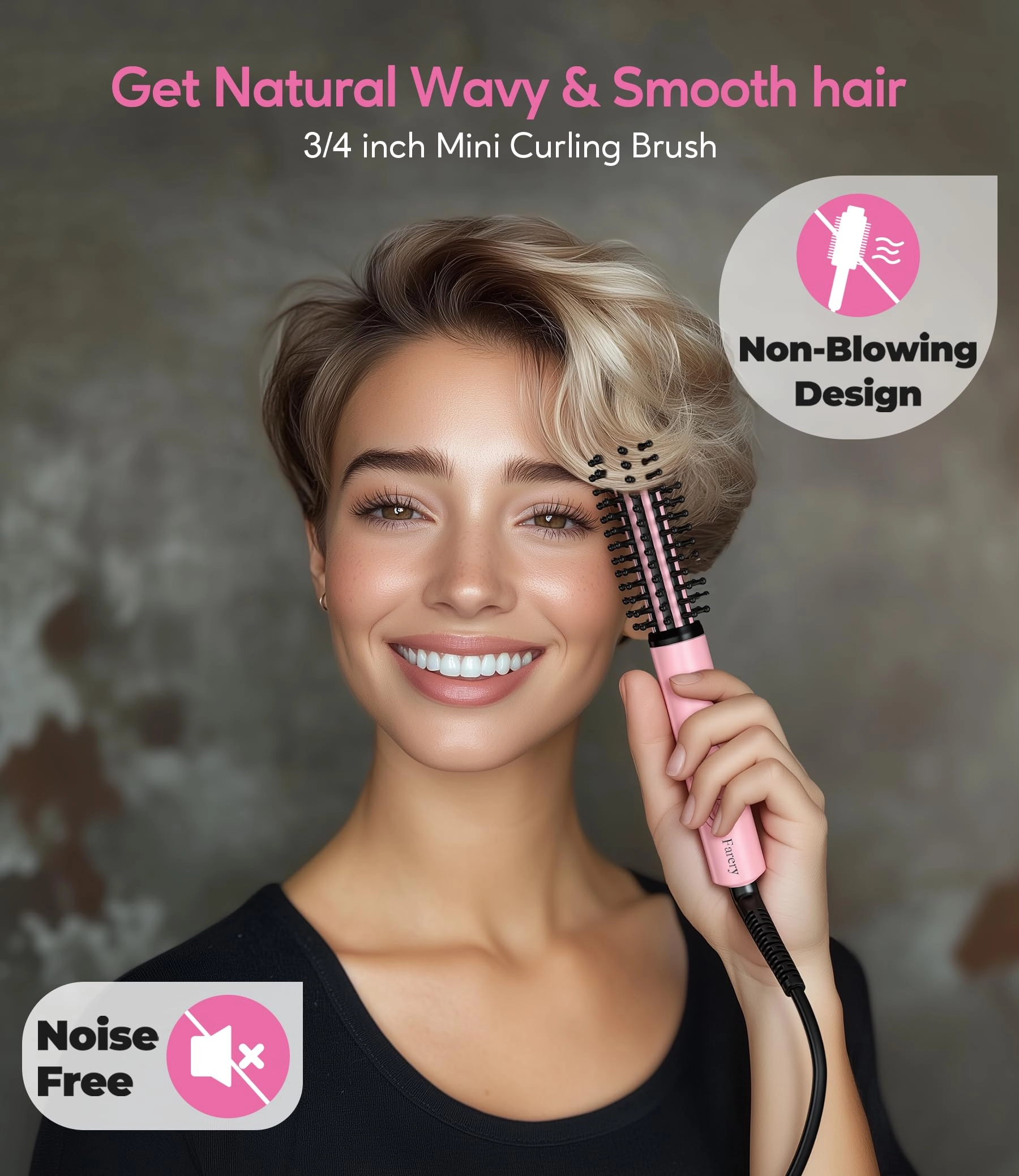 Mini Thermal Brush - 1 inch 3 Temperature Adjustable Dual Voltage