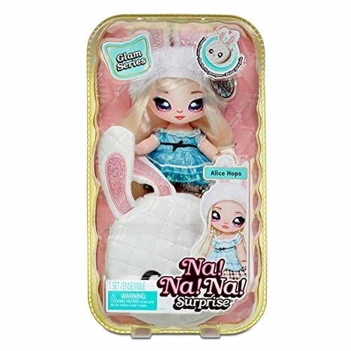 Alice Hops Fashion Doll - 2-In-1 Metallic Rabbit Purse Blonde Hair Shiny Blue Dress