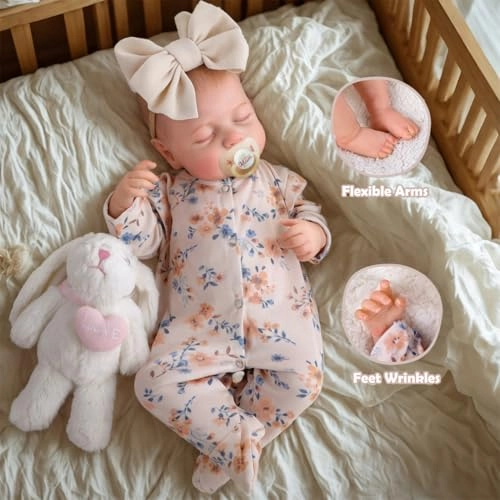 Dara Reborn Baby Doll - 20 Inch Vinyl Brown Hair Ages 3+