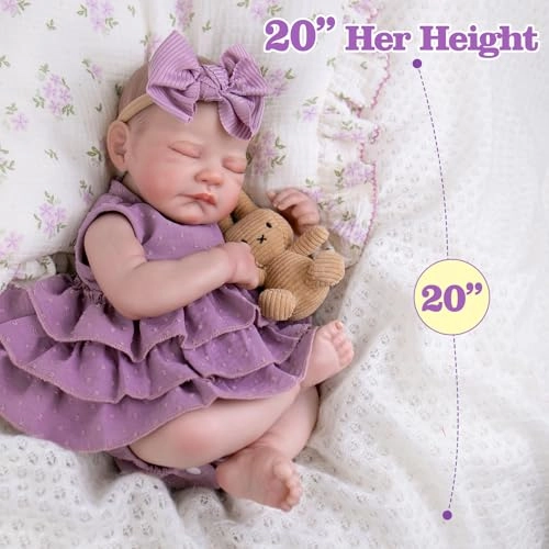 Reborn Baby Doll - 20-inch Vinyl Soft Cloth Body Girl Ages 3+