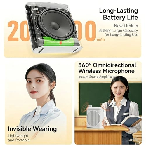 Voice Amplifier with Lavalier Mics - 2 Microphones