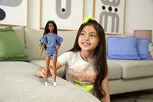 Barbie Fashionistas - Heart Print Matching Top & Short Twisted Hairstyle Ages 3+