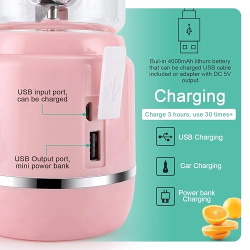 OS-8S - Portable USB Rechargeable 6-Blade Personal Blender