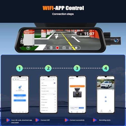 Mirror Touchscreen Dash Cam - 2K