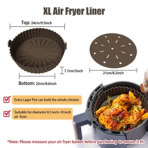 Air Fryer Pot + Oil Filter Mat - Silicone 2Pcs