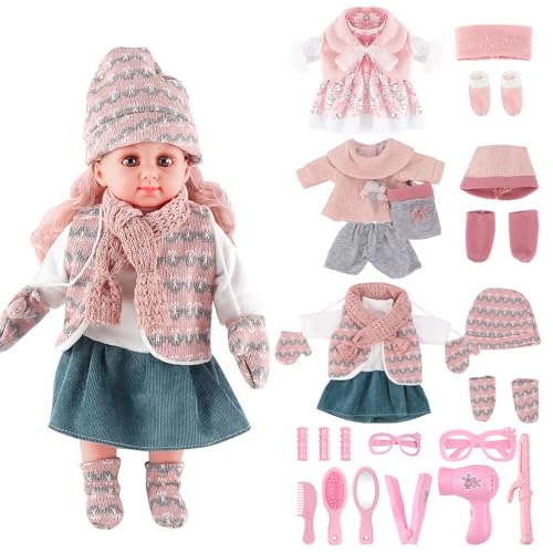 deAO Baby Doll Play Set - 14 Inch 3 Clothes
