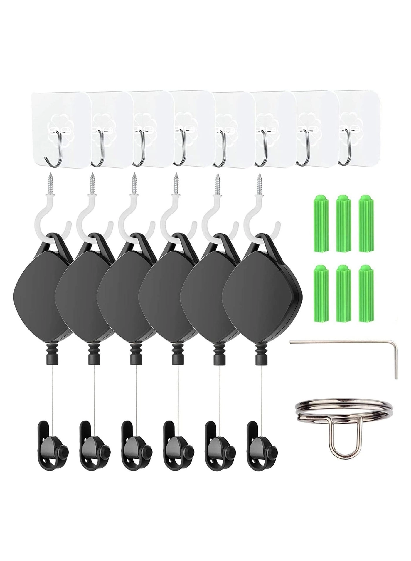 VR Cable Pulley System - 6 Pack Black Compatible with Quest 2