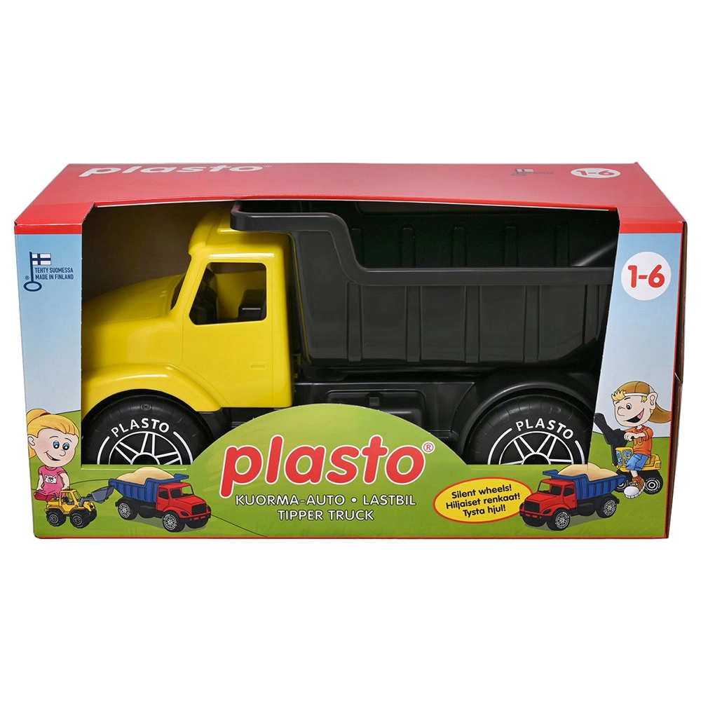 Dump Truck With Silent Wheels - 60 cm Yellow & Black