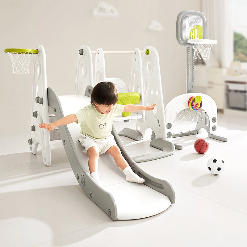 5 In 1 Kids Slide And Play Set - Slide Climber Hoop Indoor/Outdoor