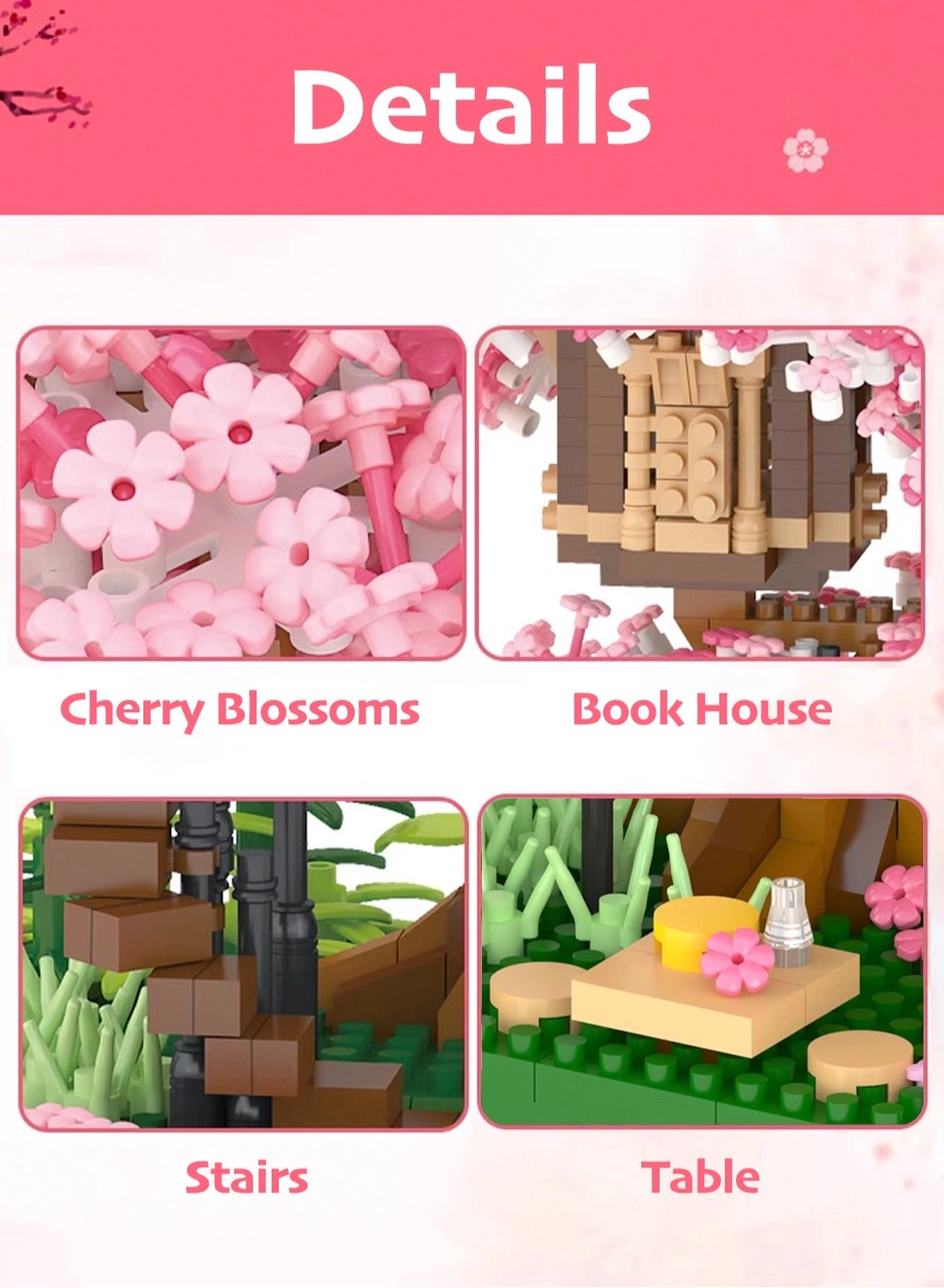 Cherry Blossom Building Blocks - Flowers 2008pcs