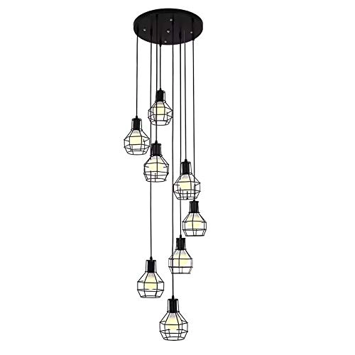 Clip Chandelier - E27 8 head Black