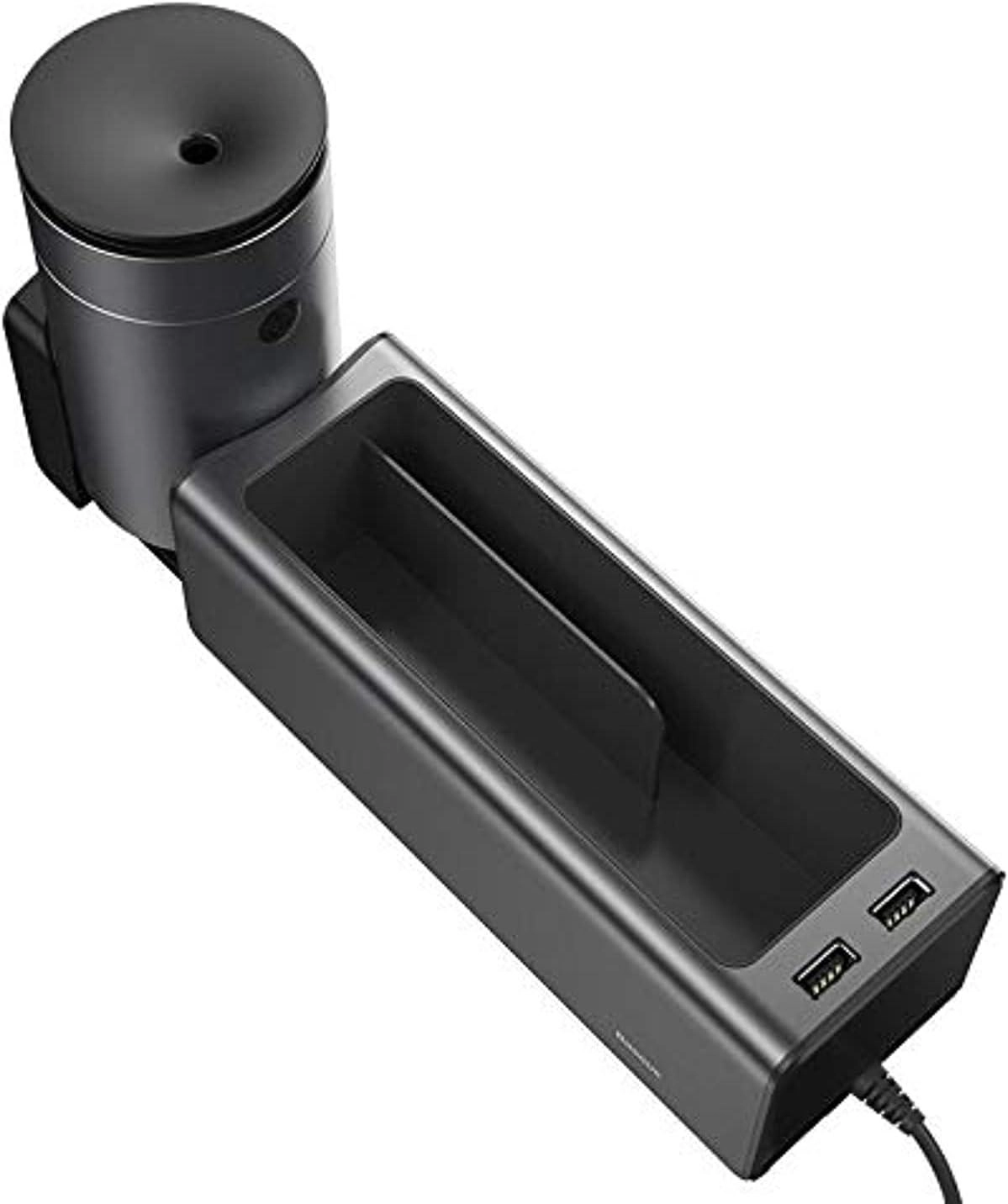 Metal Armrest Console Organizer - Black Dual USB