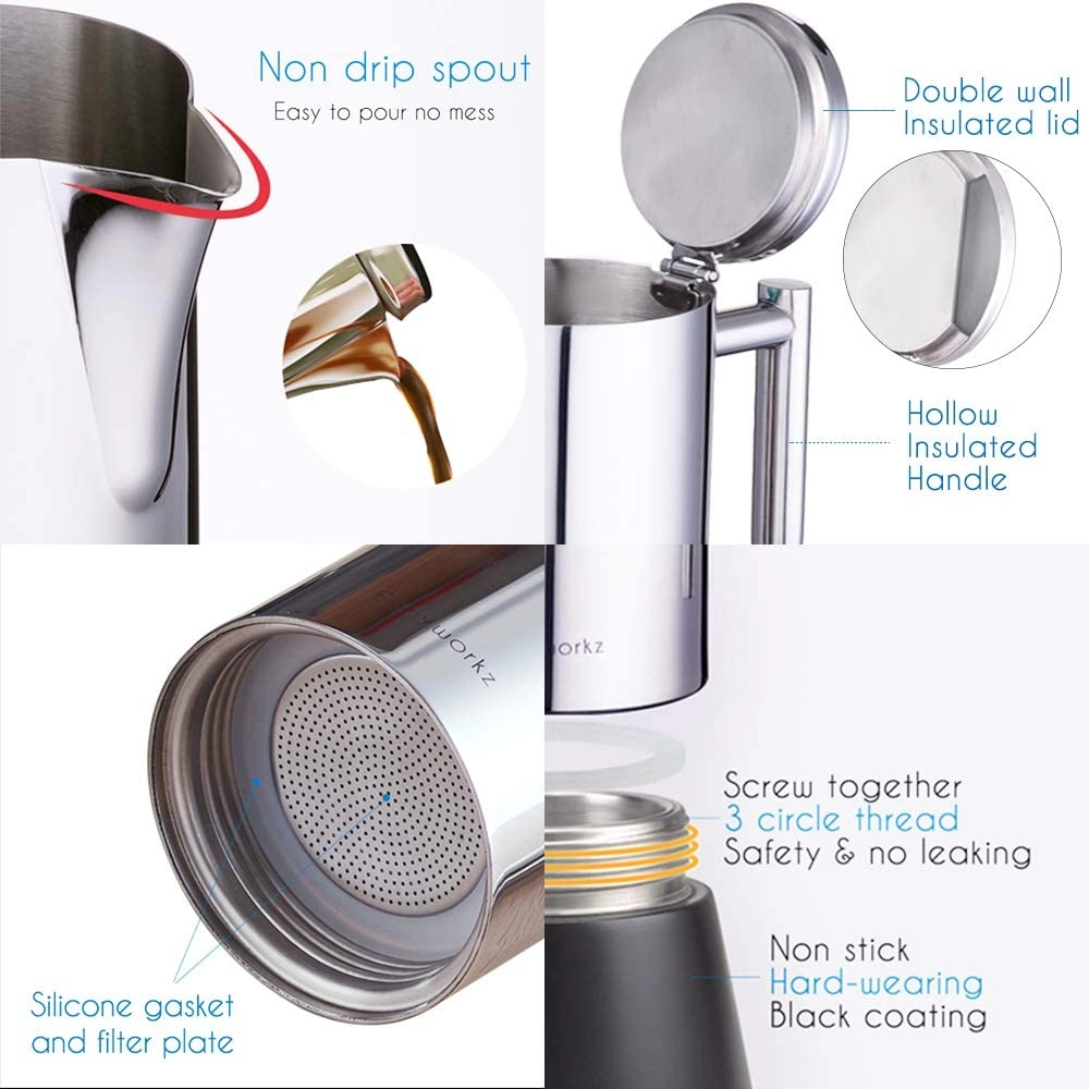 Moka Pot - Stovetop Induction 6Cup